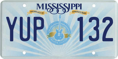 MS license plate YUP132