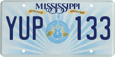 MS license plate YUP133