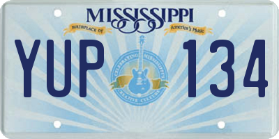 MS license plate YUP134