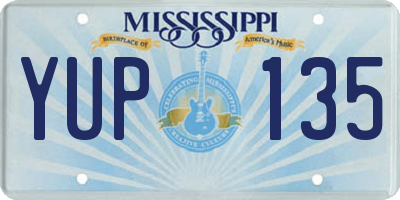 MS license plate YUP135