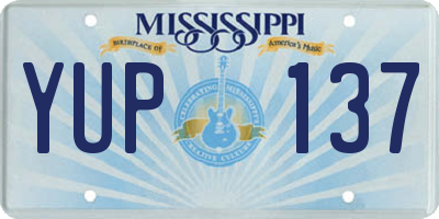 MS license plate YUP137