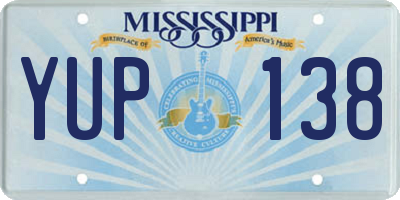 MS license plate YUP138