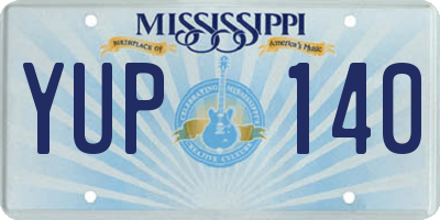 MS license plate YUP140