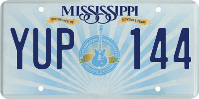 MS license plate YUP144
