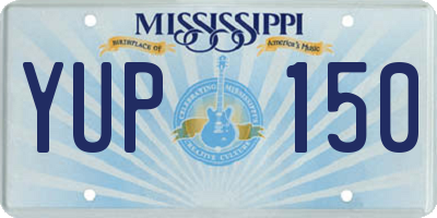 MS license plate YUP150