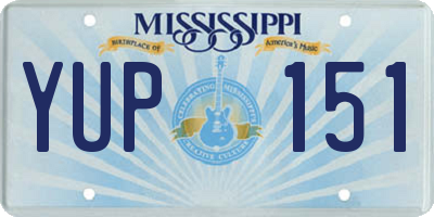 MS license plate YUP151