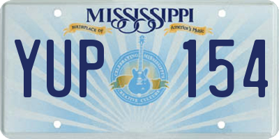 MS license plate YUP154