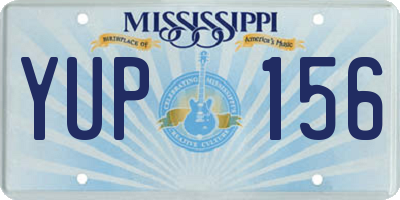 MS license plate YUP156
