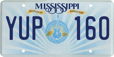 MS license plate YUP160