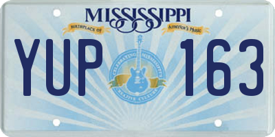 MS license plate YUP163