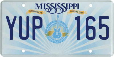 MS license plate YUP165