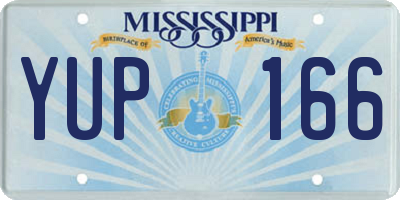 MS license plate YUP166