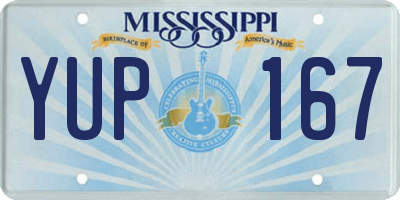 MS license plate YUP167