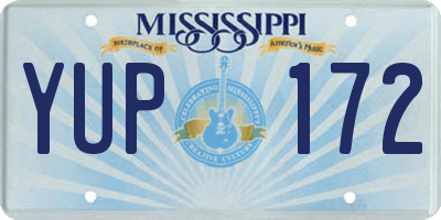 MS license plate YUP172