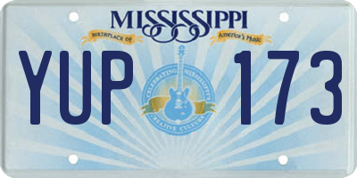 MS license plate YUP173