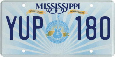 MS license plate YUP180