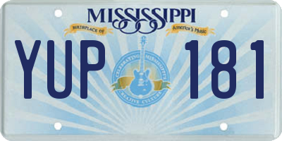 MS license plate YUP181