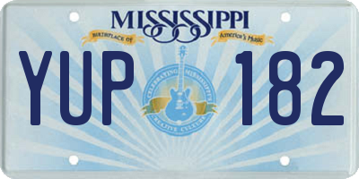 MS license plate YUP182