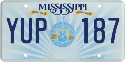 MS license plate YUP187