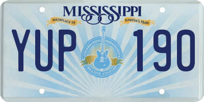 MS license plate YUP190