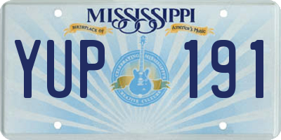 MS license plate YUP191