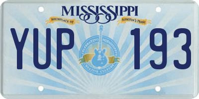 MS license plate YUP193