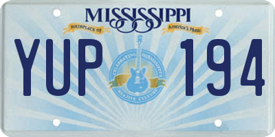 MS license plate YUP194