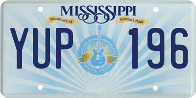 MS license plate YUP196