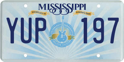 MS license plate YUP197