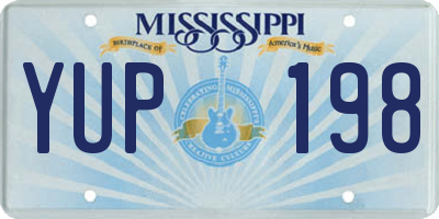 MS license plate YUP198