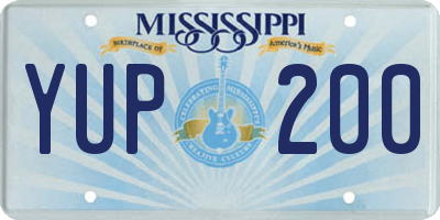 MS license plate YUP200
