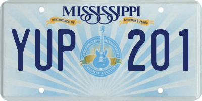 MS license plate YUP201