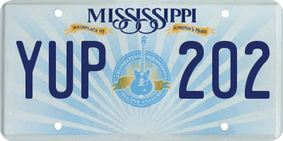 MS license plate YUP202