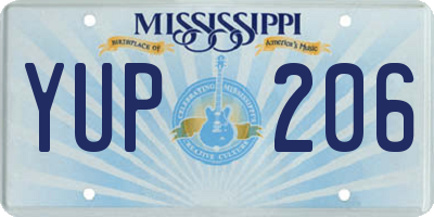 MS license plate YUP206
