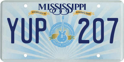MS license plate YUP207