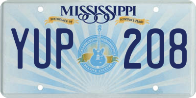 MS license plate YUP208