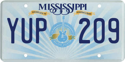 MS license plate YUP209