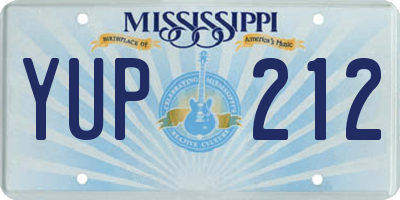 MS license plate YUP212