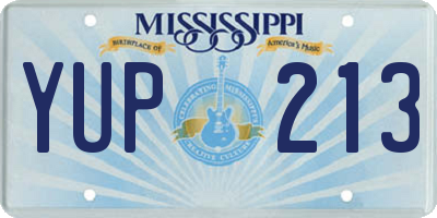 MS license plate YUP213
