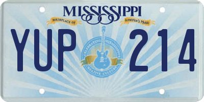 MS license plate YUP214