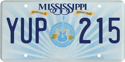 MS license plate YUP215