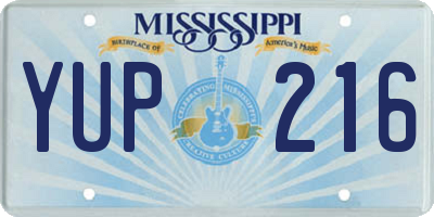 MS license plate YUP216