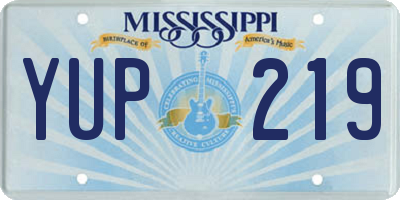 MS license plate YUP219