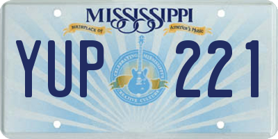 MS license plate YUP221