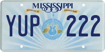 MS license plate YUP222