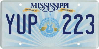 MS license plate YUP223