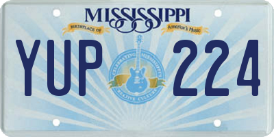 MS license plate YUP224