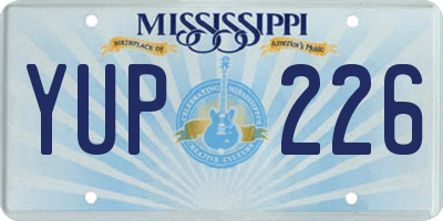 MS license plate YUP226