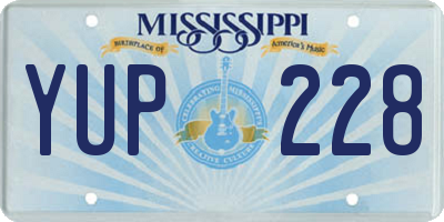 MS license plate YUP228