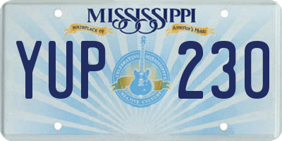 MS license plate YUP230
